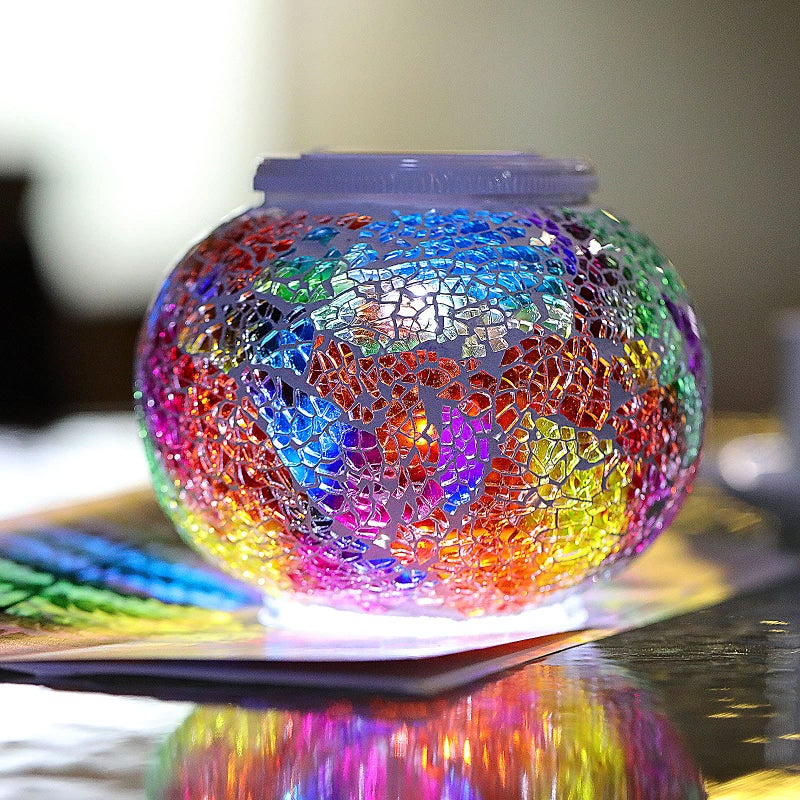 Starryfill Color Changing Mosaic Solar Lights Multicolor Glass Globe LED Light Outdoor and Indoor Waterproof Table Lamps for Garden Pati Party Yard Decorations - Image 1